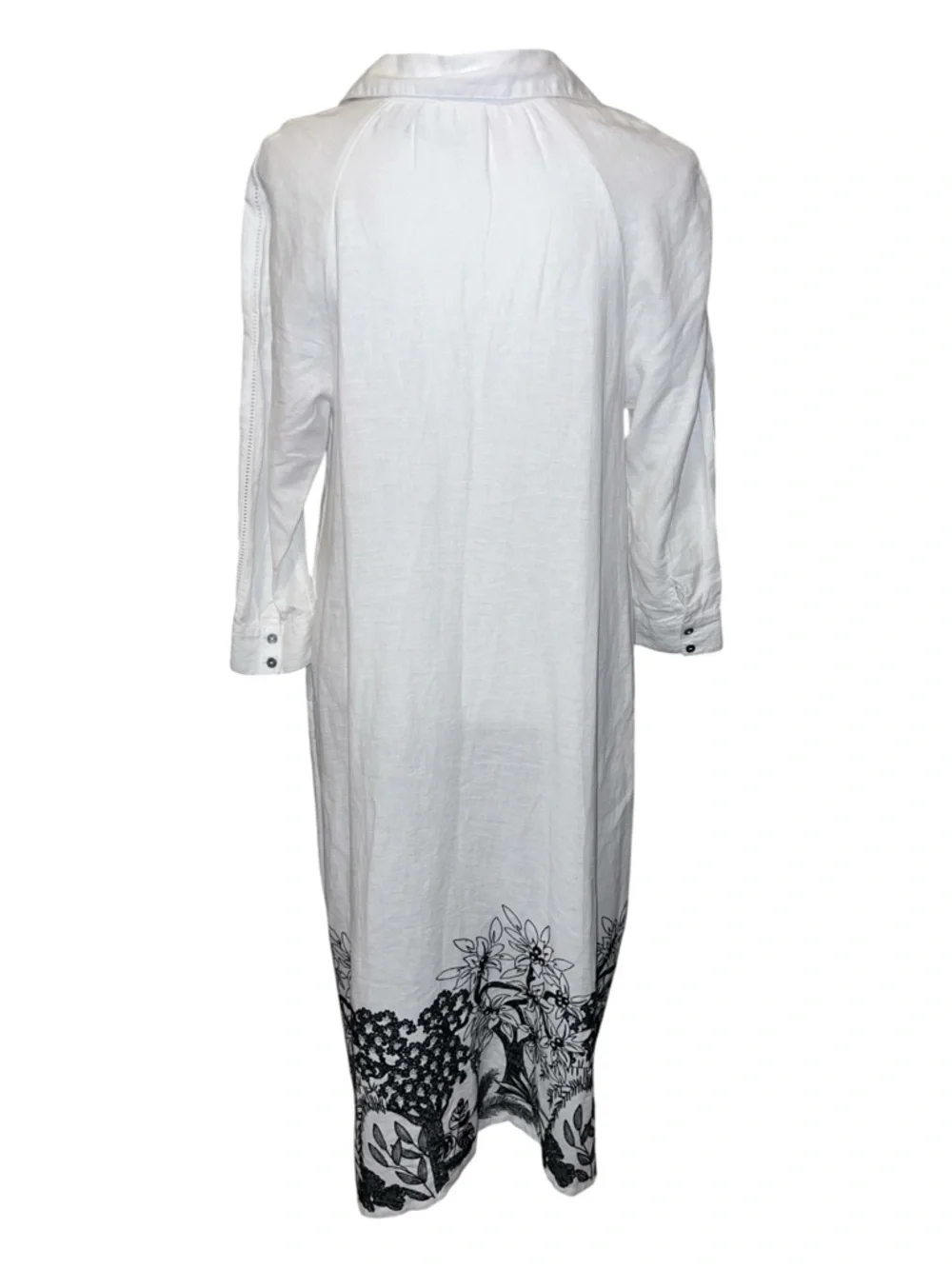 Calypso St. Barth linen blend maxi shirt dress with embroidery - size medium - Picture 7 of 13